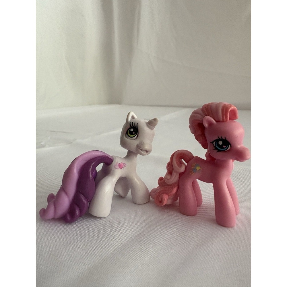My Little Pony MLP Hasbro Mini 2 Inch Figures Lot of 2 Pinkie Pie Rarity